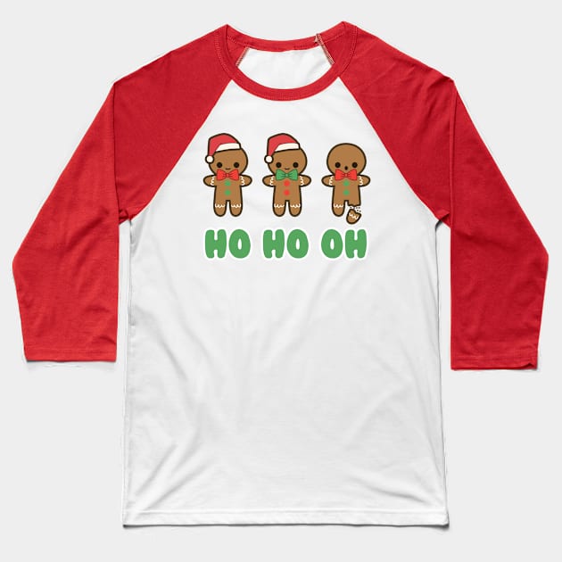 Funny Christmas Gingerbread Man Baseball T-Shirt by Daytone